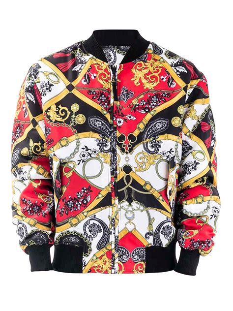 versace jeans bomber jacket in repeat print|versace bomber jacket men's.